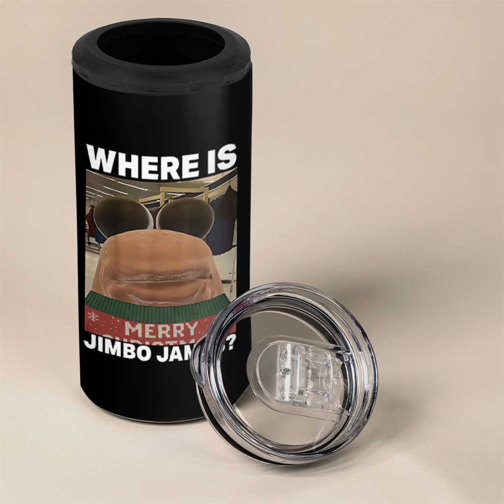 Funny Marcus The Worm Christmas 4 in 1 Can Cooler Tumbler Where Is Jimbo James Xmas Ugly Sweater - Wonder Print Shop