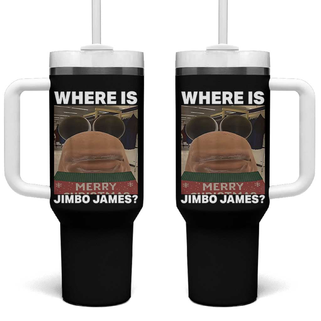 Funny Marcus The Worm Christmas Tumbler With Handle Where Is Jimbo James Xmas Ugly Sweater - Wonder Print Shop