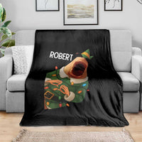 Funny Christmas Marcus The Worm Robert Xmas Elf Throw Blanket - Wonder Print Shop