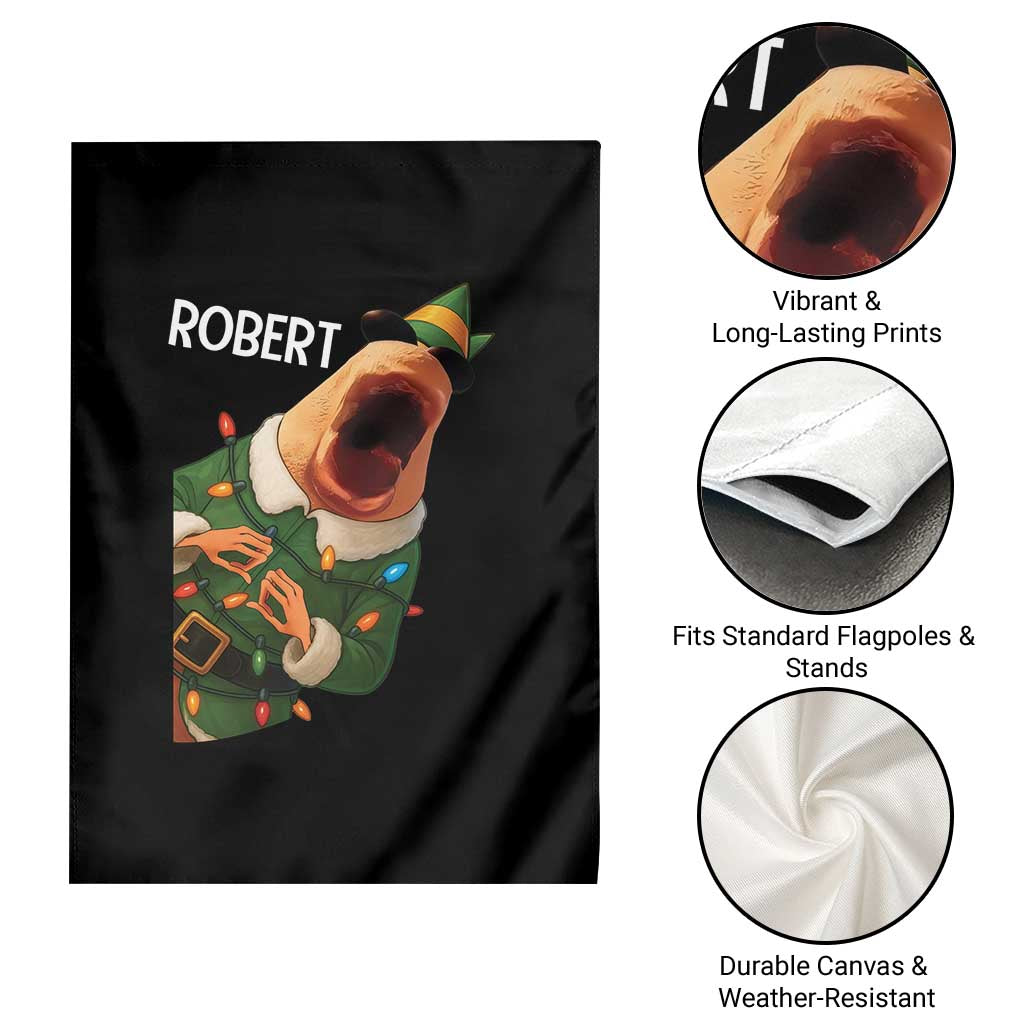 Funny Christmas Marcus The Worm Robert Xmas Elf Garden Flag - Wonder Print Shop