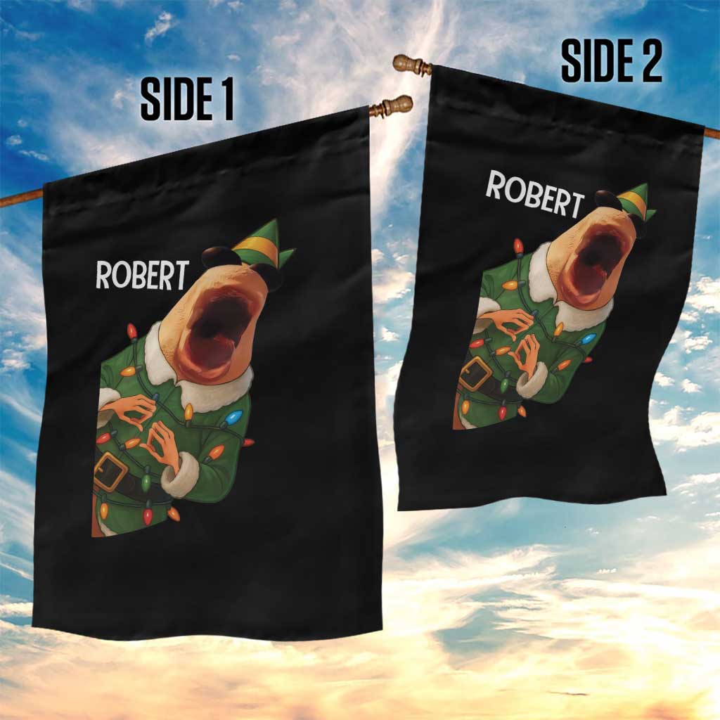 Funny Christmas Marcus The Worm Robert Xmas Elf Garden Flag - Wonder Print Shop