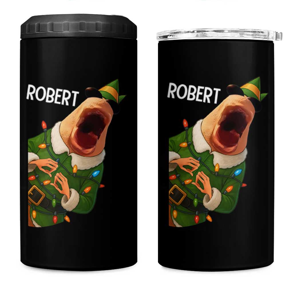 Funny Christmas Marcus The Worm Robert Xmas Elf 4 in 1 Can Cooler Tumbler - Wonder Print Shop