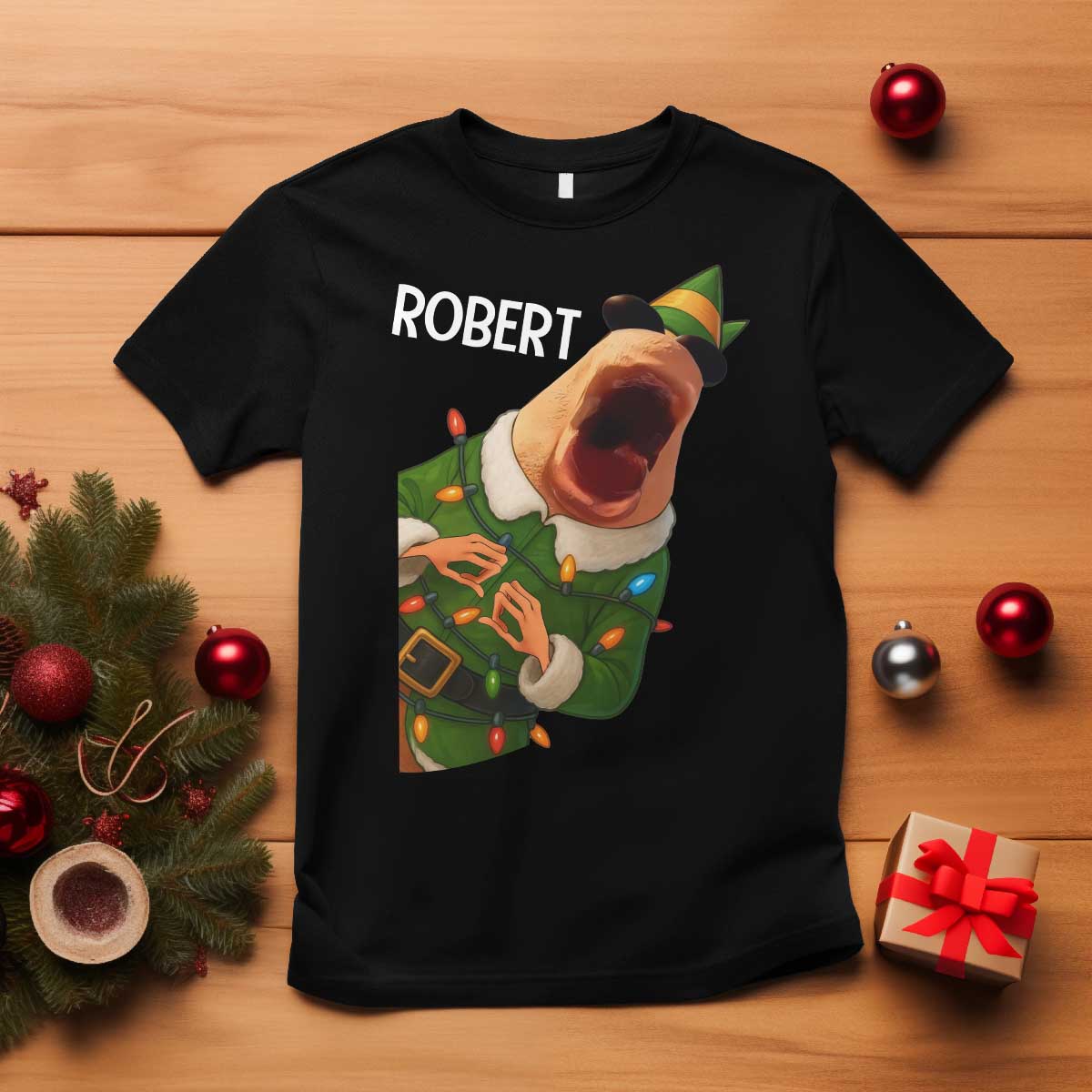 Funny Christmas Marcus The Worm Robert Xmas Elf T Shirt - Wonder Print Shop