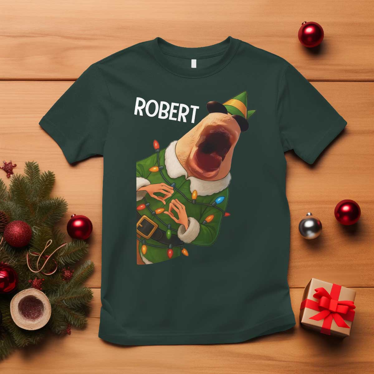 Funny Christmas Marcus The Worm Robert Xmas Elf T Shirt - Wonder Print Shop