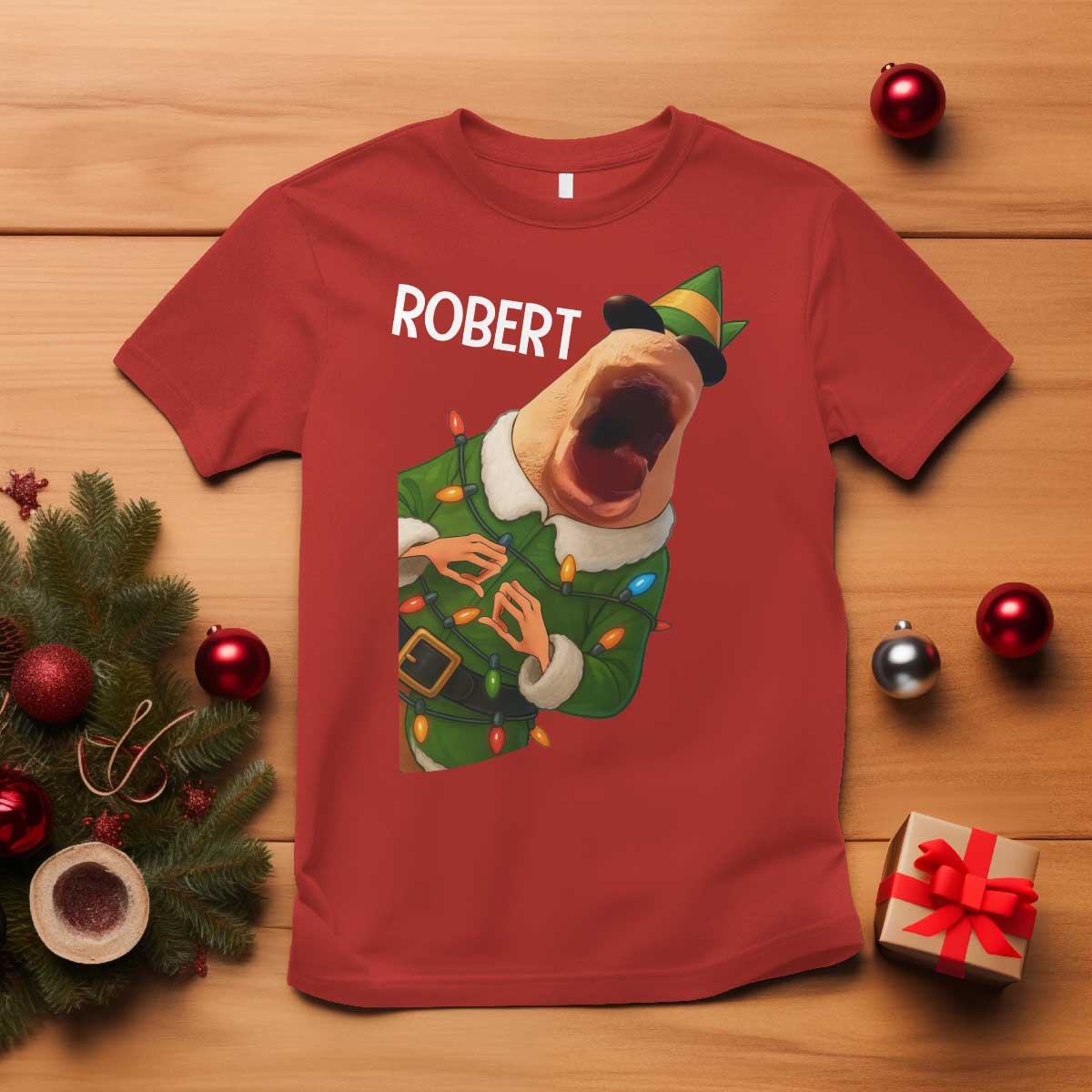 Funny Christmas Marcus The Worm Robert Xmas Elf T Shirt - Wonder Print Shop