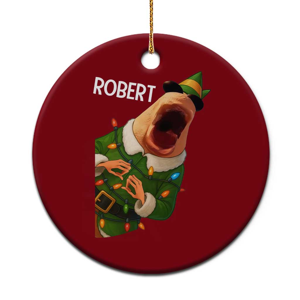 Funny Christmas Marcus The Worm Robert Xmas Elf Ceramic Ornament - Wonder Print Shop