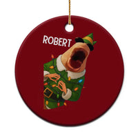 Funny Christmas Marcus The Worm Robert Xmas Elf Ceramic Ornament - Wonder Print Shop