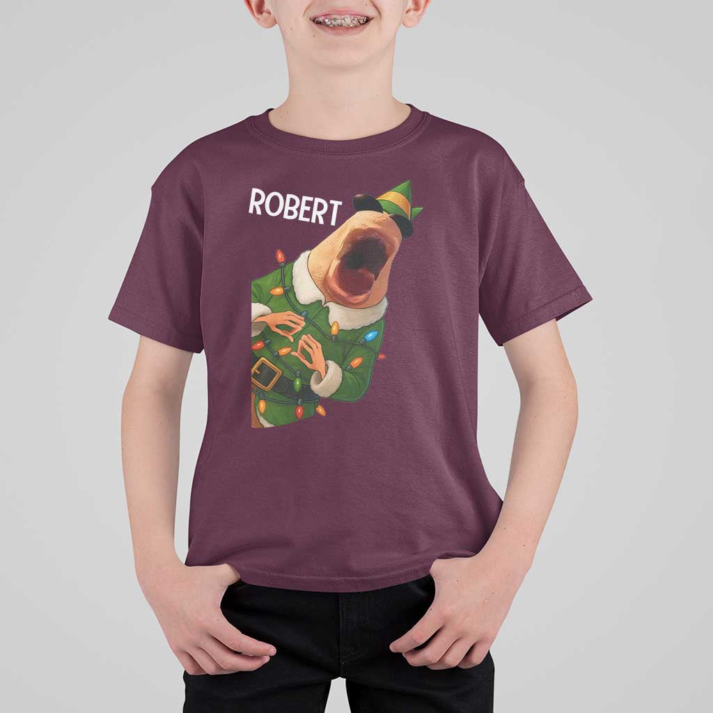 Funny Christmas Marcus The Worm Robert Xmas Elf T Shirt For Kid - Wonder Print Shop