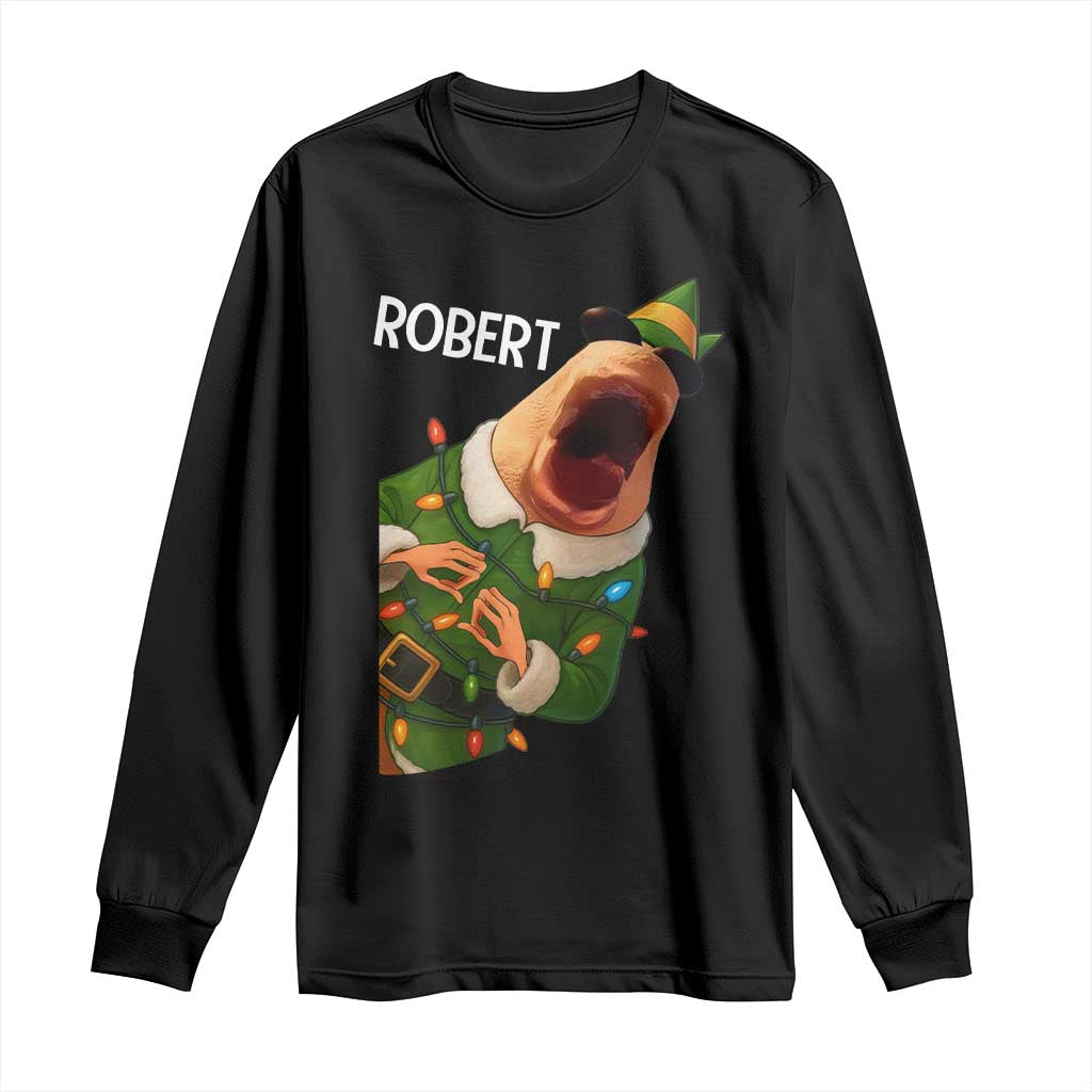 Funny Christmas Marcus The Worm Robert Xmas Elf Long Sleeve Shirt - Wonder Print Shop
