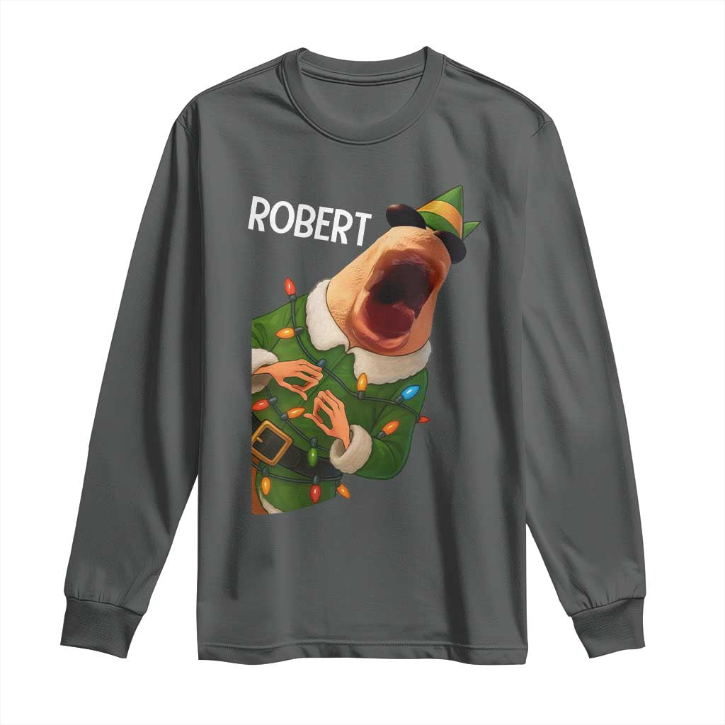 Funny Christmas Marcus The Worm Robert Xmas Elf Long Sleeve Shirt - Wonder Print Shop