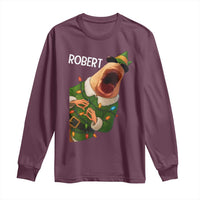 Funny Christmas Marcus The Worm Robert Xmas Elf Long Sleeve Shirt - Wonder Print Shop