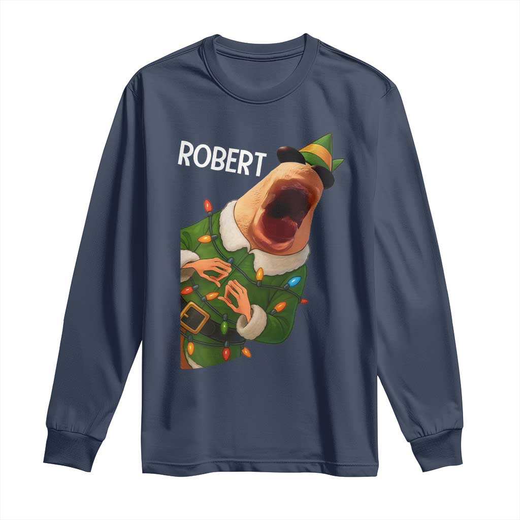 Funny Christmas Marcus The Worm Robert Xmas Elf Long Sleeve Shirt - Wonder Print Shop