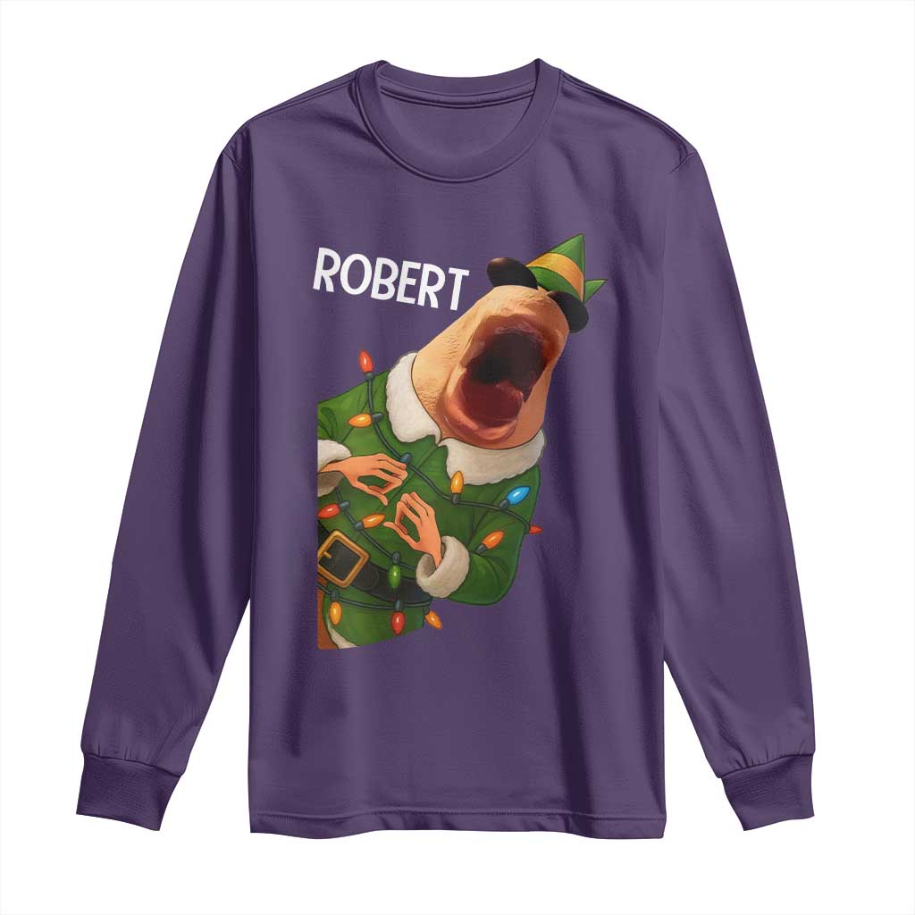 Funny Christmas Marcus The Worm Robert Xmas Elf Long Sleeve Shirt - Wonder Print Shop
