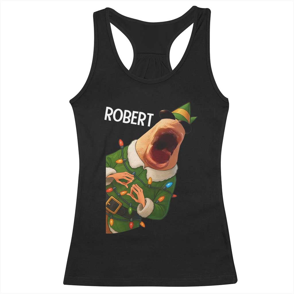 Funny Christmas Marcus The Worm Robert Xmas Elf Racerback Tank Top - Wonder Print Shop