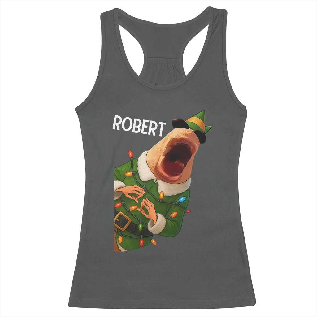 Funny Christmas Marcus The Worm Robert Xmas Elf Racerback Tank Top - Wonder Print Shop