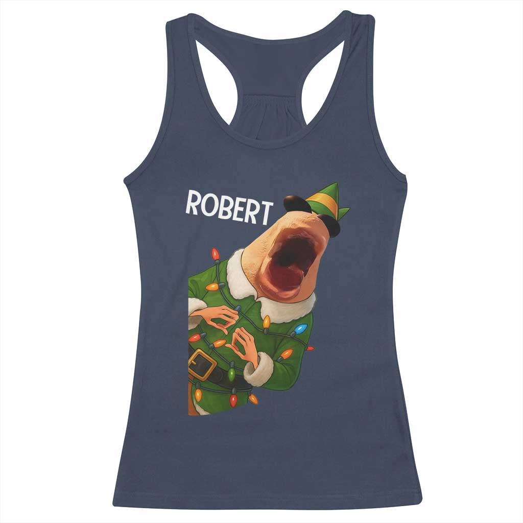 Funny Christmas Marcus The Worm Robert Xmas Elf Racerback Tank Top - Wonder Print Shop