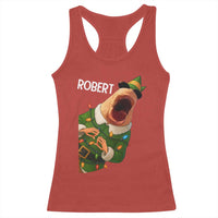 Funny Christmas Marcus The Worm Robert Xmas Elf Racerback Tank Top - Wonder Print Shop