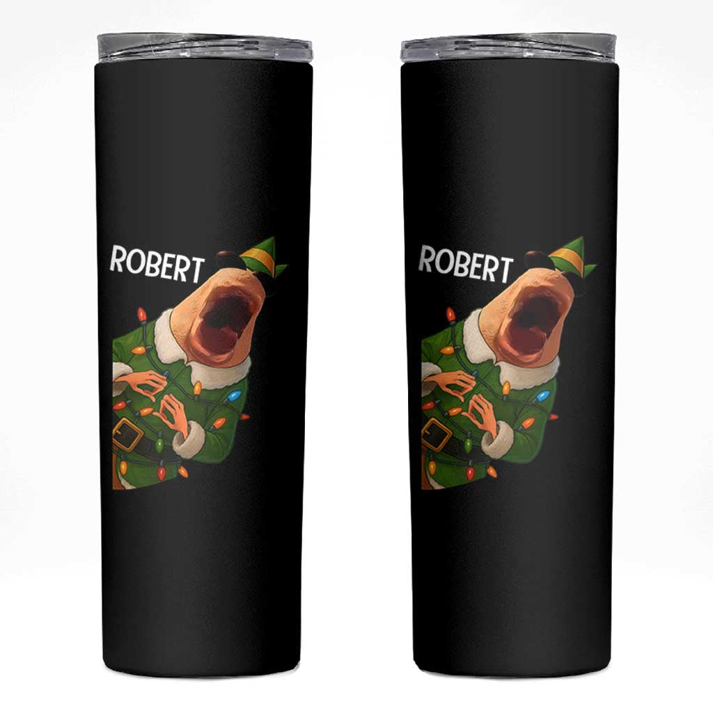 Funny Christmas Marcus The Worm Robert Xmas Elf Skinny Tumbler - Wonder Print Shop