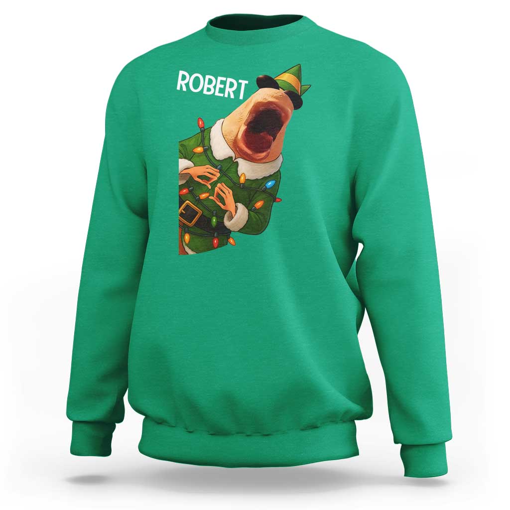 Funny Christmas Marcus The Worm Robert Xmas Elf Sweatshirt - Wonder Print Shop