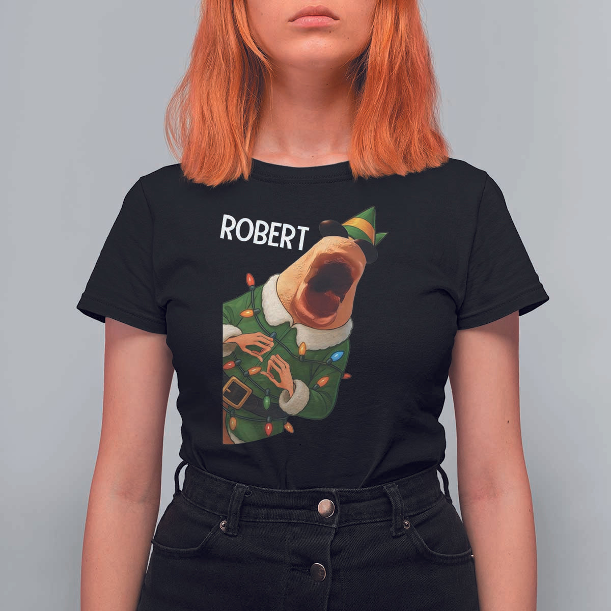 Funny Christmas Marcus The Worm Robert Xmas Elf T Shirt For Women - Wonder Print Shop