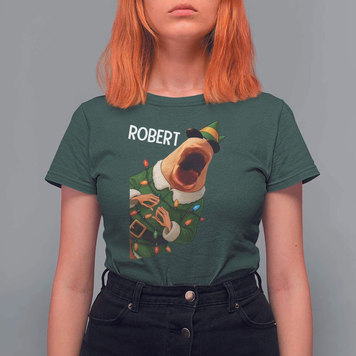 Funny Christmas Marcus The Worm Robert Xmas Elf T Shirt For Women - Wonder Print Shop