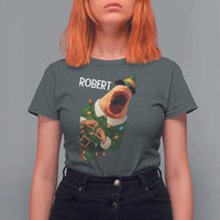 Funny Christmas Marcus The Worm Robert Xmas Elf T Shirt For Women - Wonder Print Shop