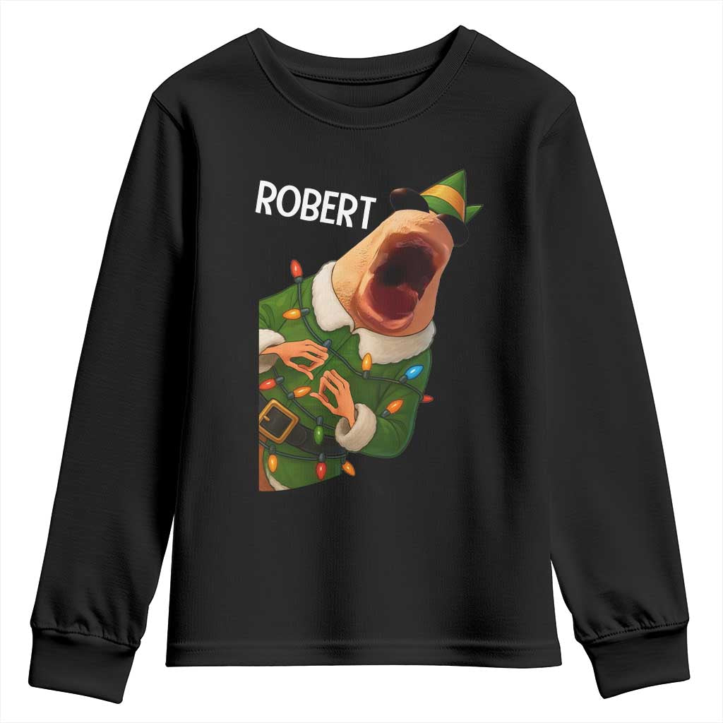 Funny Christmas Marcus The Worm Robert Xmas Elf Youth Sweatshirt - Wonder Print Shop