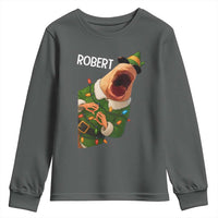 Funny Christmas Marcus The Worm Robert Xmas Elf Youth Sweatshirt - Wonder Print Shop