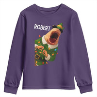 Funny Christmas Marcus The Worm Robert Xmas Elf Youth Sweatshirt - Wonder Print Shop
