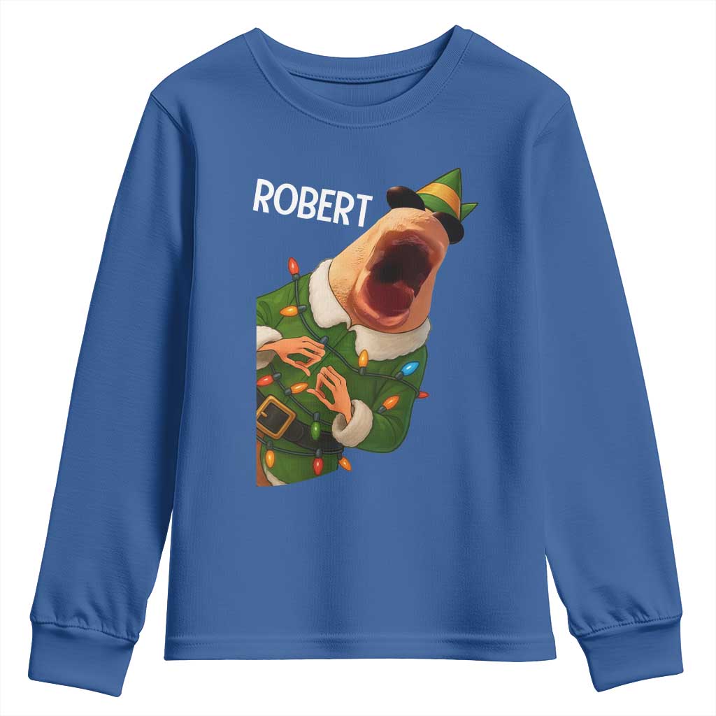 Funny Christmas Marcus The Worm Robert Xmas Elf Youth Sweatshirt - Wonder Print Shop