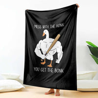 Funny Mess With The Honk You Get The Bonk Throw Blanket Muscle Silly Goose - Wonder Print Shop