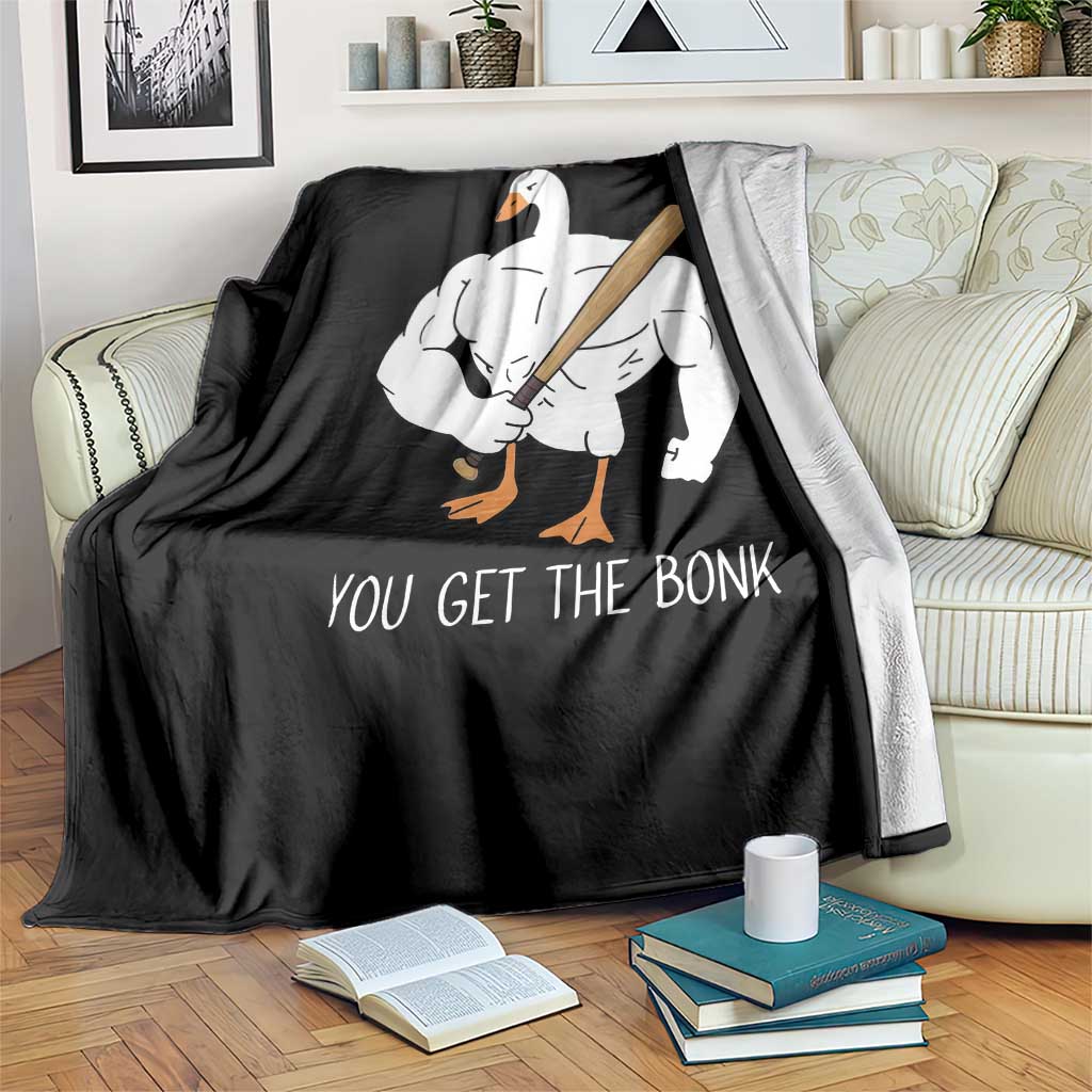 Funny Mess With The Honk You Get The Bonk Throw Blanket Muscle Silly Goose - Wonder Print Shop