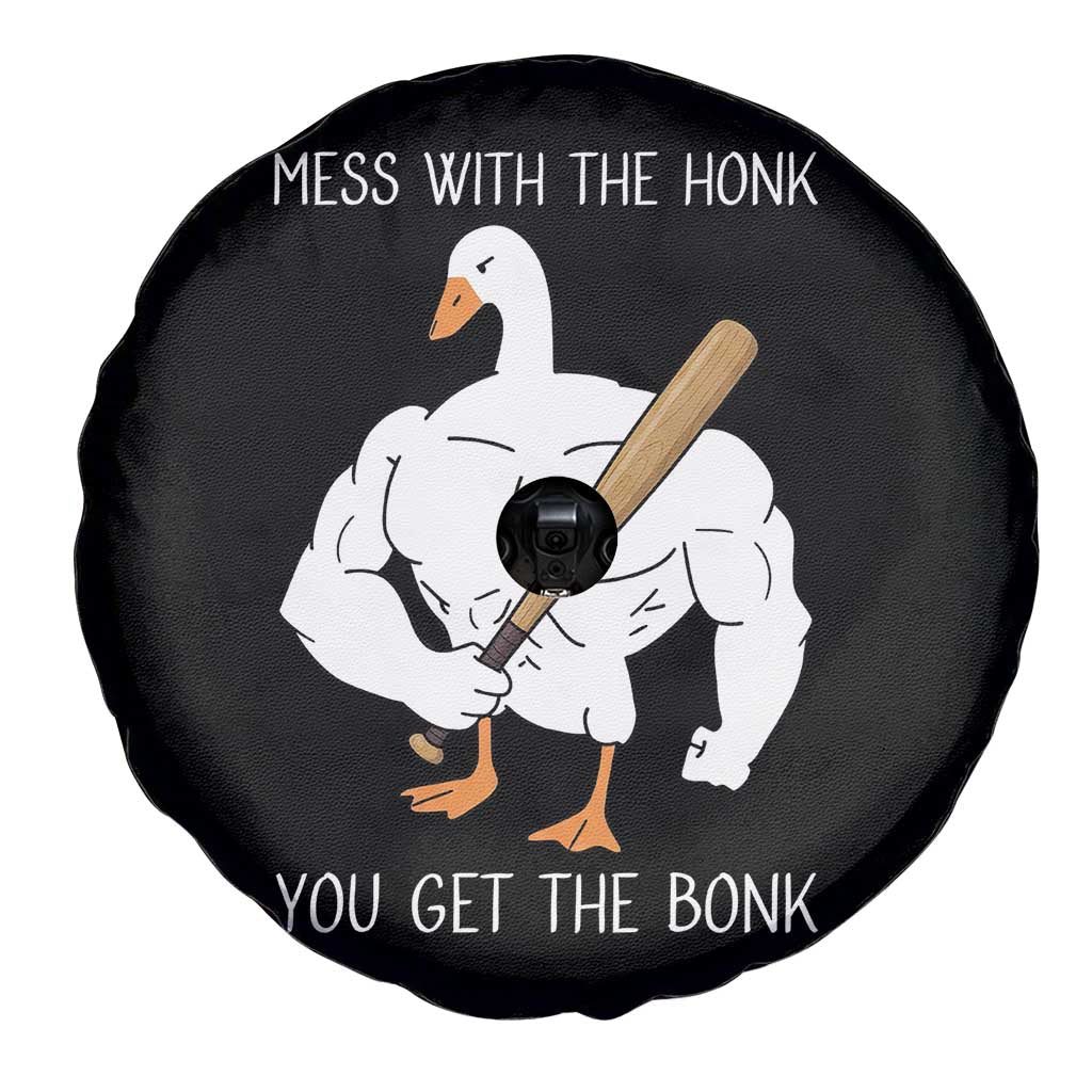 Funny Mess With The Honk You Get The Bonk Spare Tire Cover Muscle Silly Goose - Wonder Print Shop