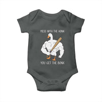 Funny Mess With The Honk You Get The Bonk Baby Onesie Muscle Silly Goose - Wonder Print Shop