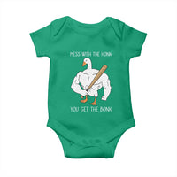 Funny Mess With The Honk You Get The Bonk Baby Onesie Muscle Silly Goose - Wonder Print Shop