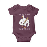 Funny Mess With The Honk You Get The Bonk Baby Onesie Muscle Silly Goose - Wonder Print Shop