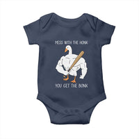 Funny Mess With The Honk You Get The Bonk Baby Onesie Muscle Silly Goose - Wonder Print Shop