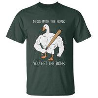 Funny Mess With The Honk You Get The Bonk T Shirt Muscle Silly Goose - Wonder Print Shop