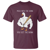 Funny Mess With The Honk You Get The Bonk T Shirt Muscle Silly Goose - Wonder Print Shop