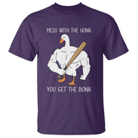 Funny Mess With The Honk You Get The Bonk T Shirt Muscle Silly Goose - Wonder Print Shop