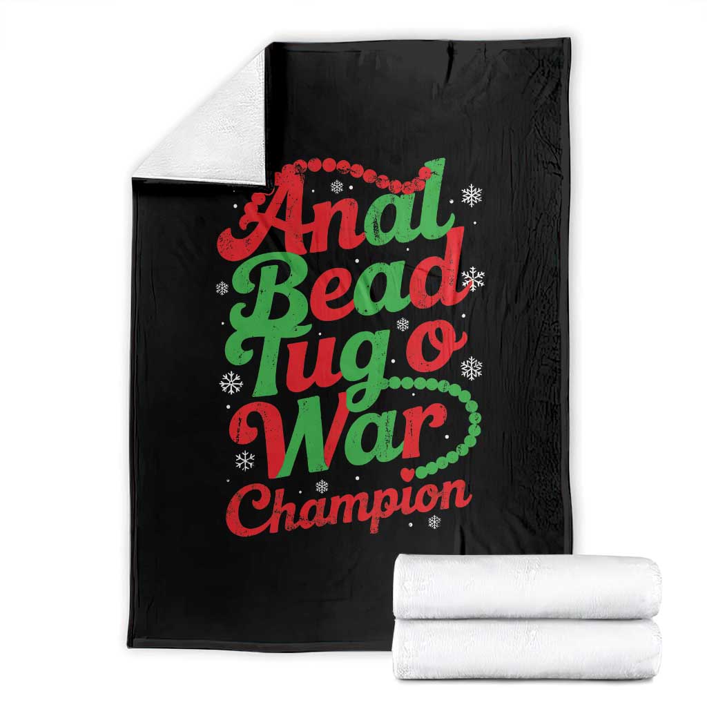 Funny Anal Bead Tug O War Christmas Throw Blanket Inappropriate Adult Humor Weird Cringe - Wonder Print Shop