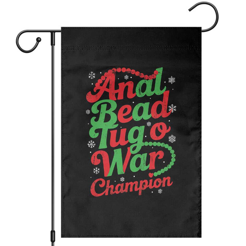 Funny Anal Bead Tug O War Christmas Garden Flag Inappropriate Adult Humor Weird Cringe - Wonder Print Shop