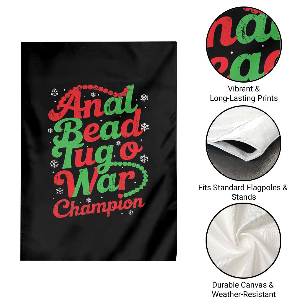 Funny Anal Bead Tug O War Christmas Garden Flag Inappropriate Adult Humor Weird Cringe - Wonder Print Shop
