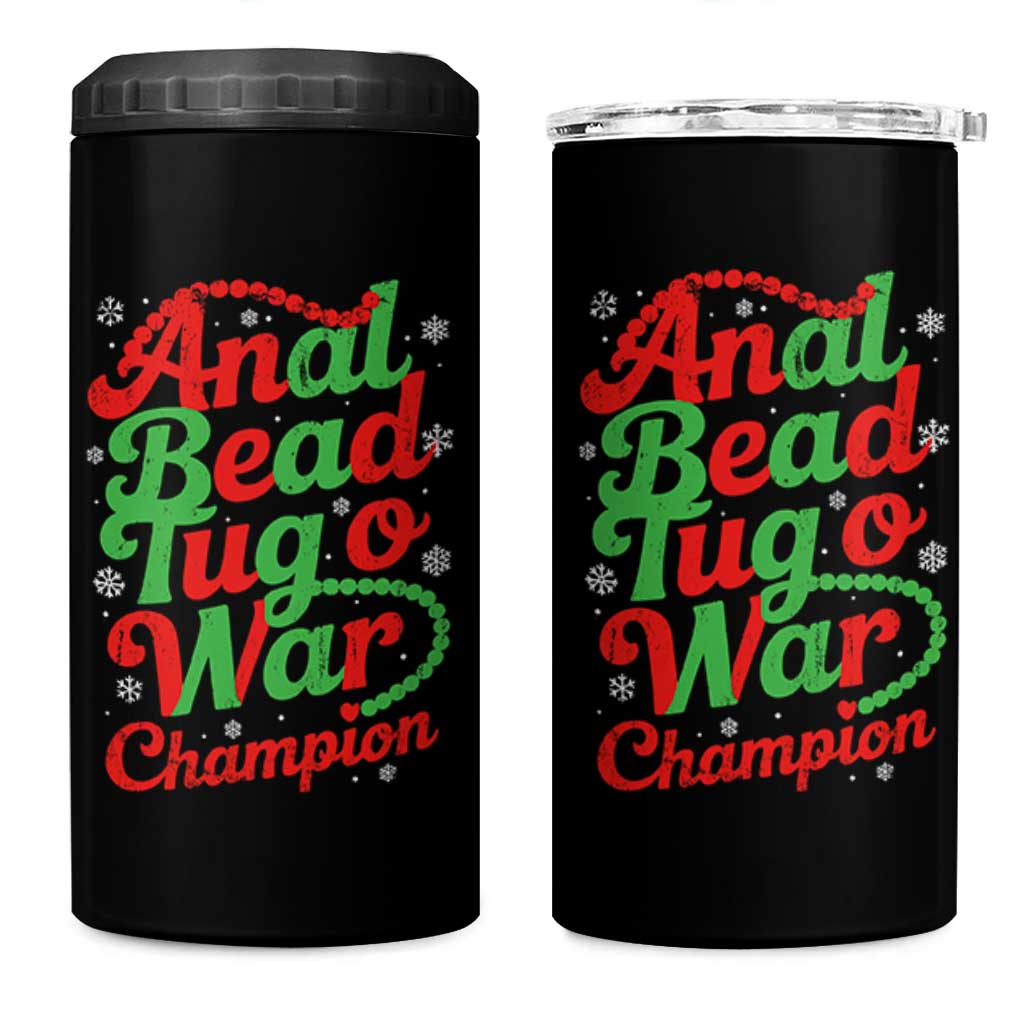 Funny Anal Bead Tug O War Christmas 4 in 1 Can Cooler Tumbler Inappropriate Adult Humor Weird Cringe - Wonder Print Shop