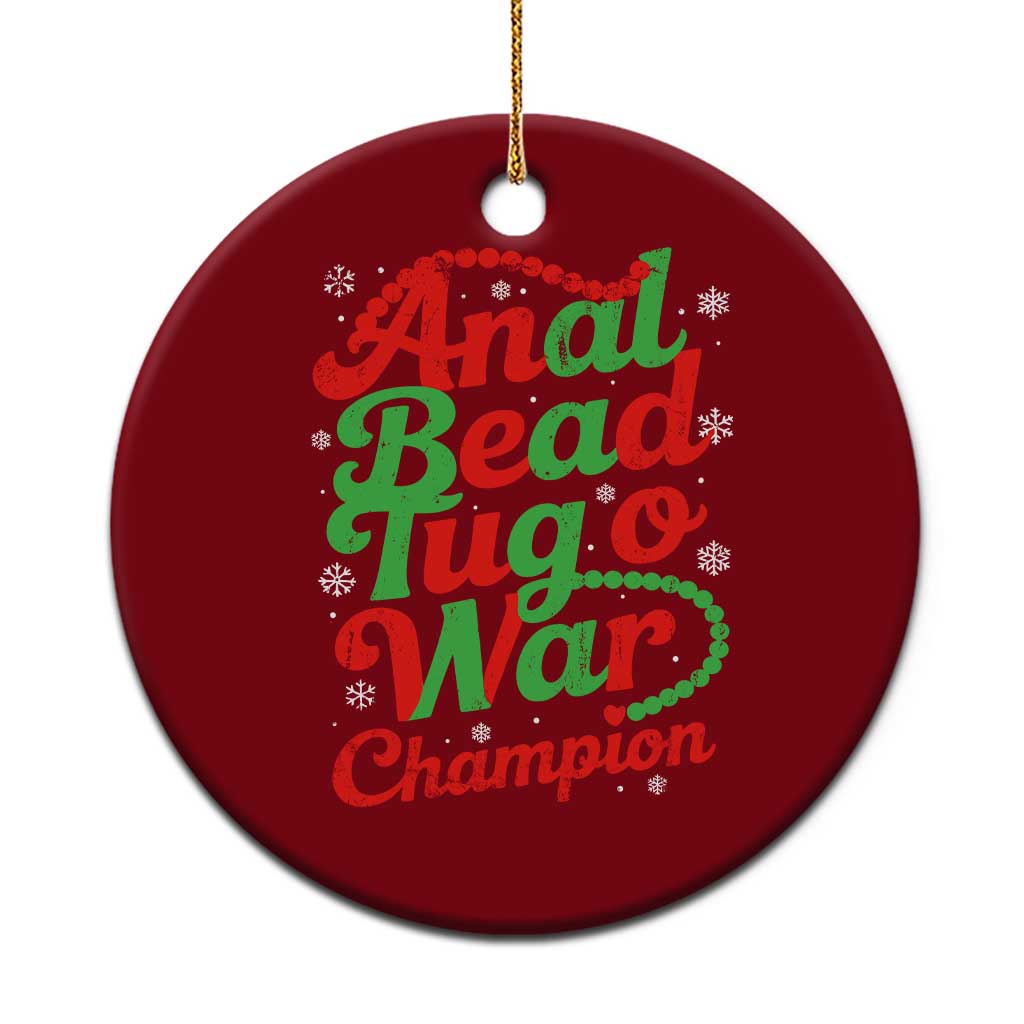 Funny Anal Bead Tug O War Christmas Ceramic Ornament Inappropriate Adult Humor Weird Cringe - Wonder Print Shop