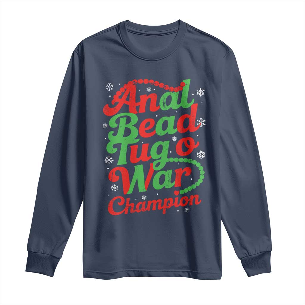 Funny Anal Bead Tug O War Christmas Long Sleeve Shirt Inappropriate Adult Humor Weird Cringe - Wonder Print Shop