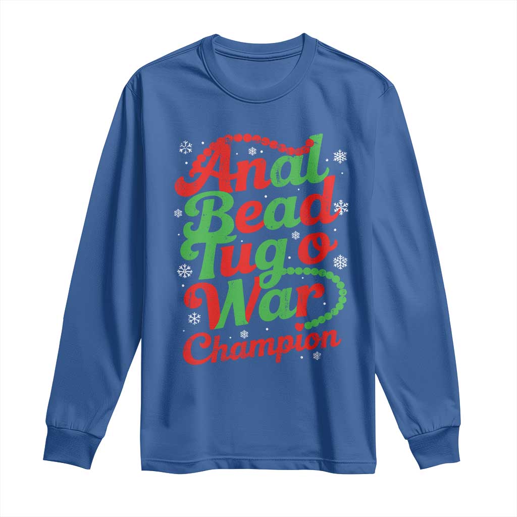 Funny Anal Bead Tug O War Christmas Long Sleeve Shirt Inappropriate Adult Humor Weird Cringe - Wonder Print Shop