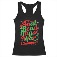 Funny Anal Bead Tug O War Christmas Racerback Tank Top Inappropriate Adult Humor Weird Cringe - Wonder Print Shop