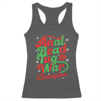 Funny Anal Bead Tug O War Christmas Racerback Tank Top Inappropriate Adult Humor Weird Cringe - Wonder Print Shop