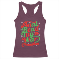 Funny Anal Bead Tug O War Christmas Racerback Tank Top Inappropriate Adult Humor Weird Cringe - Wonder Print Shop